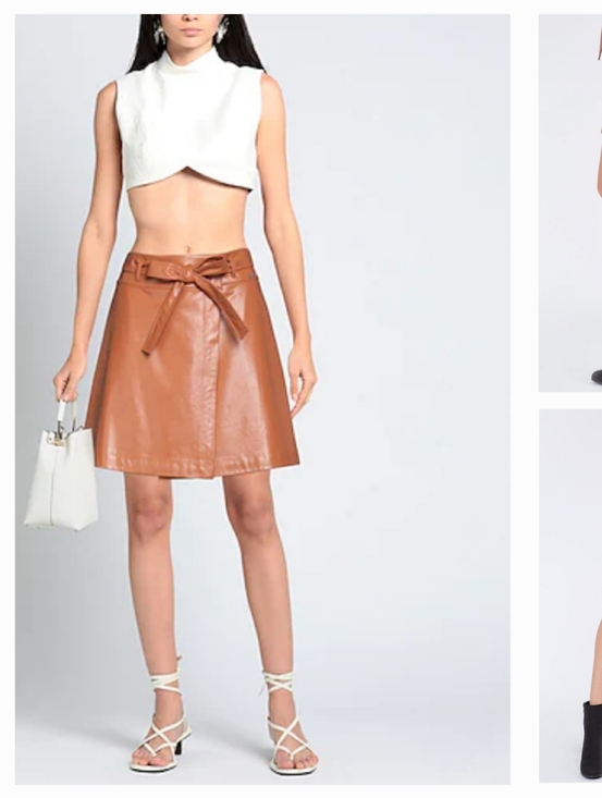 Armani Exchange Dresses & Skirts - Armani Exchange Women's Tan Faux Leather A-Line Skirt